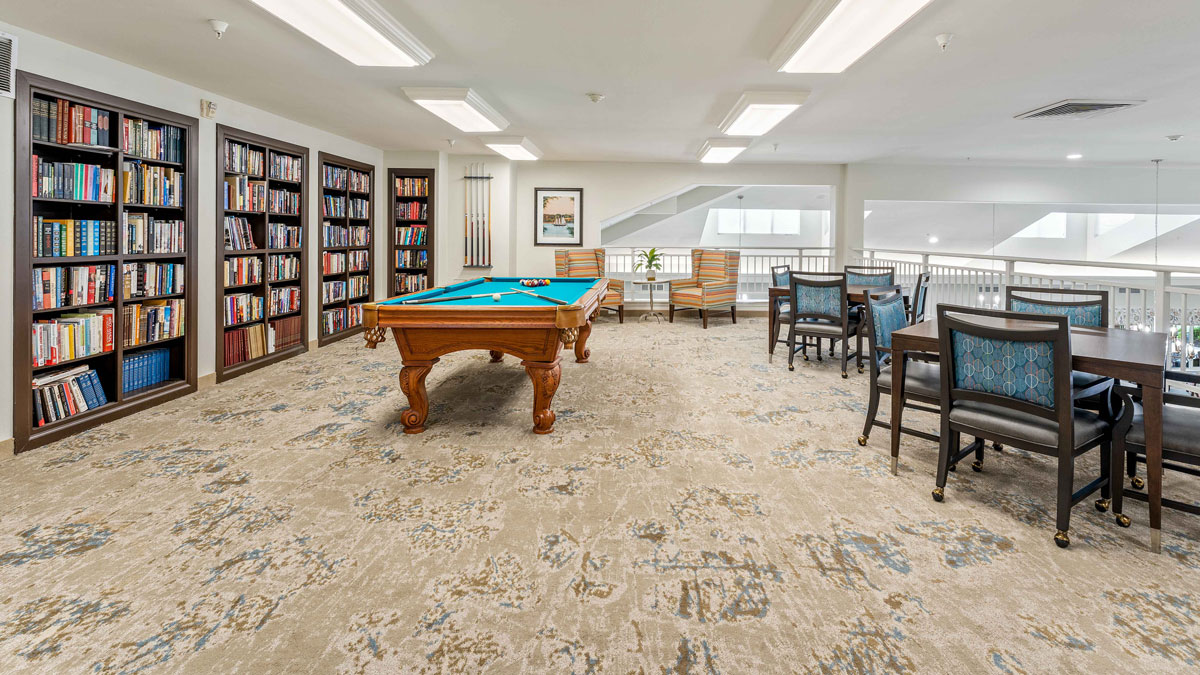 The game room at Colonial Harbor